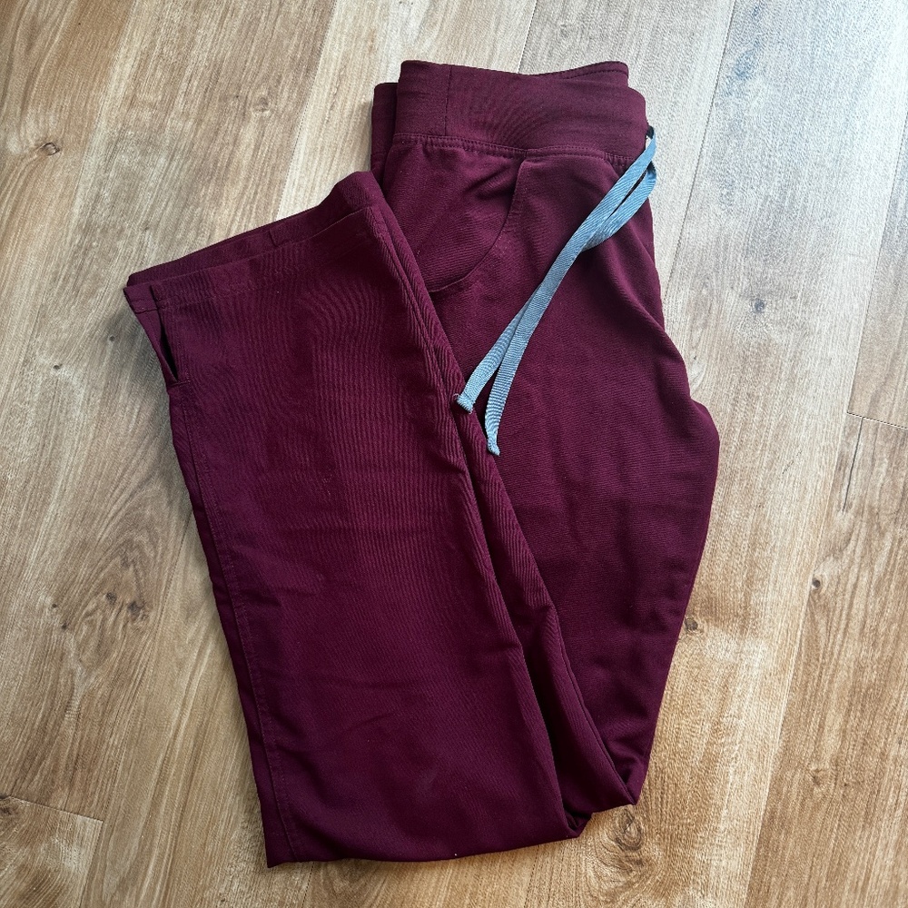 Figs Burgundy Livingston Pants Small Petite